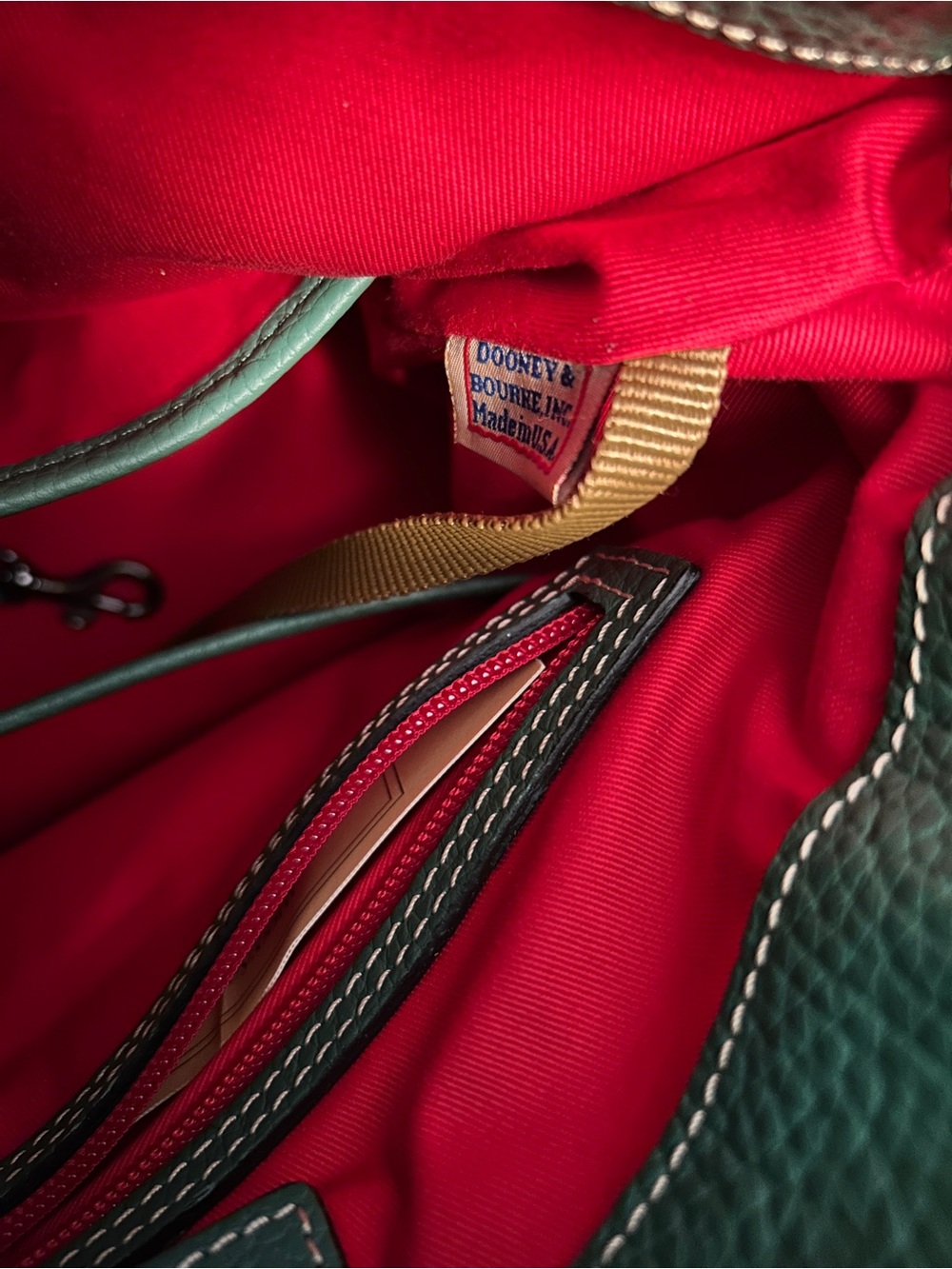 Dooney & Bourke Kelly Green Pebbled Leather Satchel with Removable Strap - Picture 16 of 16